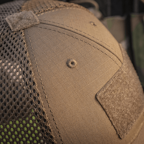 M-Tac Baseball Cap Ripstop Elite Flex i brunt ripstop med ventilation i mesh og velcrofelt, gallery position 1.