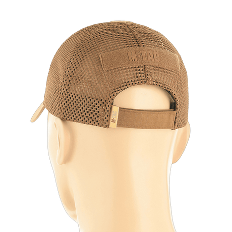 M-Tac Baseball Cap Ripstop Elite Flex i brun ripstop med netpaneler og justerbar lukning, gallery position 1.