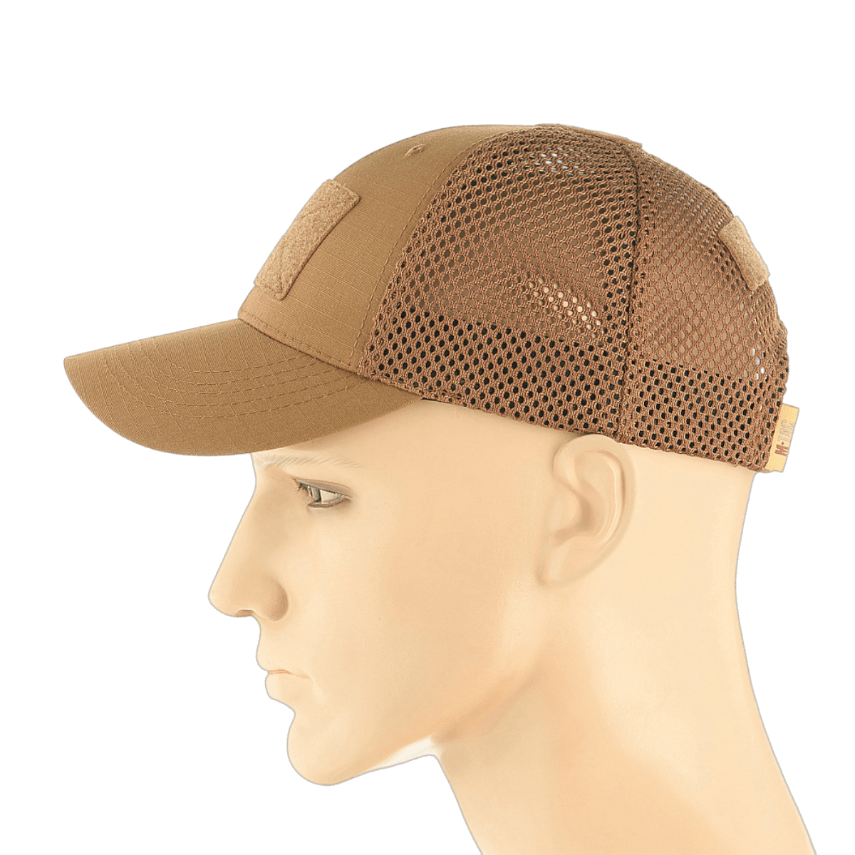 M-Tac Baseball Cap Ripstop Elite Flex i brun farve set fra siden, perfekt til udendørs aktiviteter.