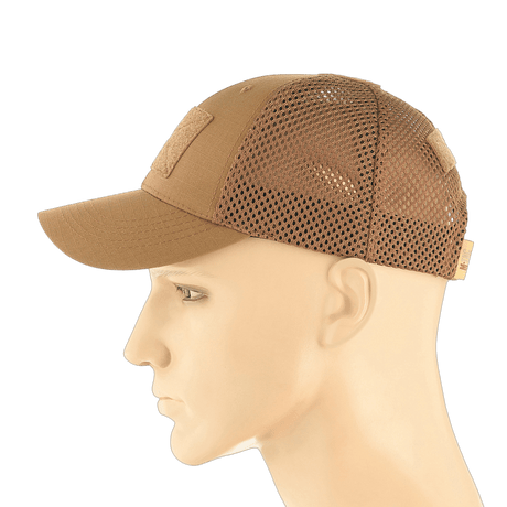 M-Tac Baseball Cap Ripstop Elite Flex med brun ripstop, åndbare netpaneler og justerbar lukning, gallery position 1.