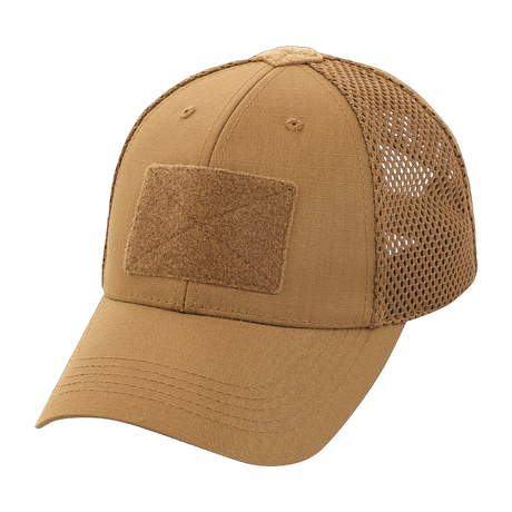M-Tac Baseball Cap Ripstop Elite Flex i lysebrunt ripstop med ventilerende netpaneler og justerbar lukning, gallery position 1.