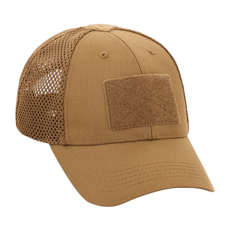 M-Tac Baseball Cap Ripstop Elite Flex i lysebrunt ripstop med ventilerende netpaneler og justerbar lukning, gallery position 1.