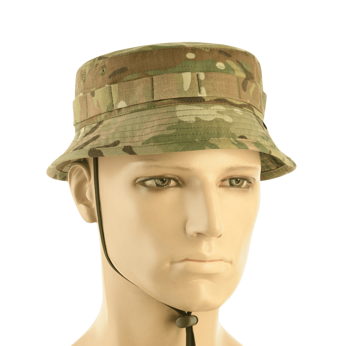 M-Tac Panama Hat Gen.II NYCO i camo med kort skygge og snor til sikker pasform, fremstillet af holdbart NYCO-stof, perfekt til varmt vejr.