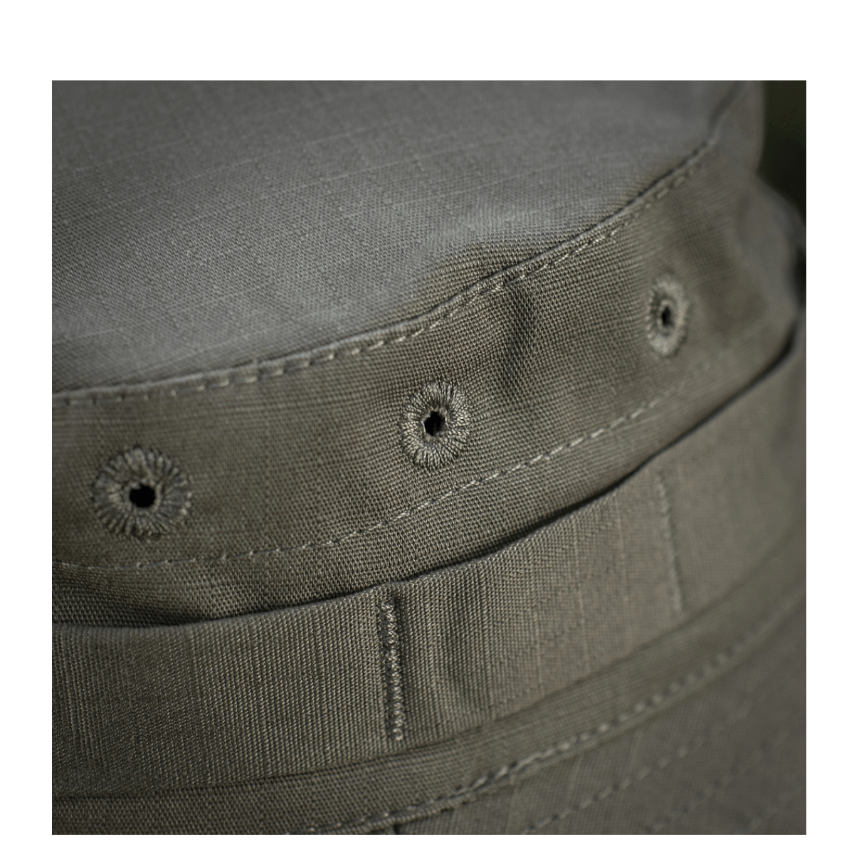 Nærbillede af M-Tac Panamahat Gen. II Flex Rip-Stop viser detaljer af rip-stop stof