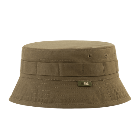 M-Tac Panamahat Gen. II Flex Rip-Stop i brunt rip-stop stof vist i galleri position 1 med ventilationshuller og slidstærk konstruktion.