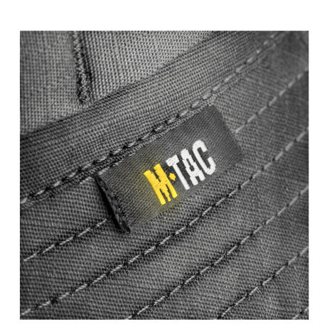 M-Tac Panamahat Gen. II Flex Rip-Stop i gråt rip-stop stof detaljeret syning og tætsiddende mærke vist i galleri position 1.