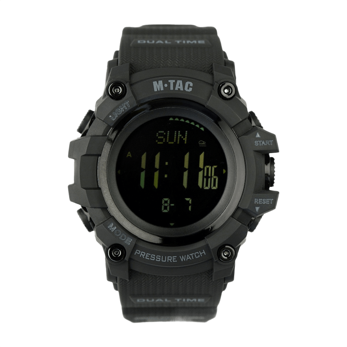 M‑Tac Taktisk Adventure Ur med barometer, kompas og pedometer, vandafvisende ur i polycarbonat, perfekt til outdoor og militærbrug.