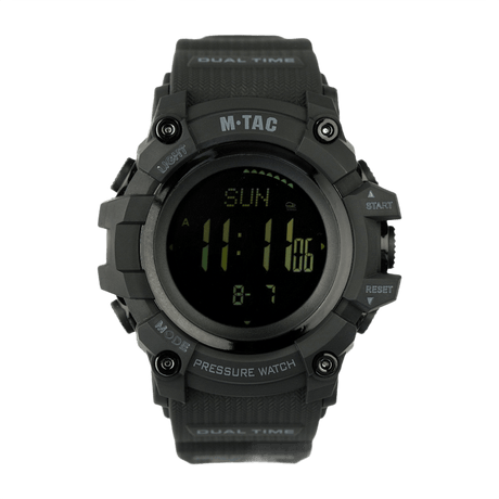 M‑Tac Taktisk Adventure Ur med barometer, kompas og pedometer, vandafvisende ur i polycarbonat, perfekt til outdoor og militærbrug.