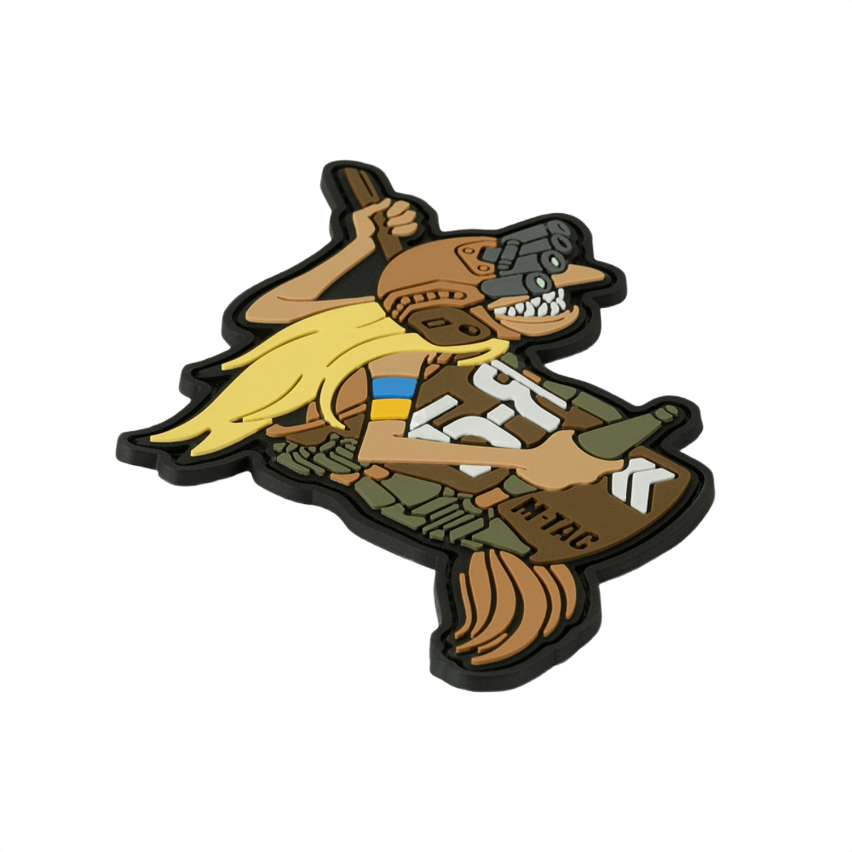 PVC patch af juniorsergent med natkikkert og granater, inspireret af Baba Yaga dronen. M‑Tac Patch Baba-Yaga Vertical, 9x13,5 cm