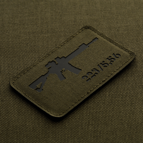 M-Tac AR-15 223/5,56 Laser Cut Patch på Cordura 500D, taktisk morale patch med Velcro til fastgørelse på udstyr, beklædning og mere.