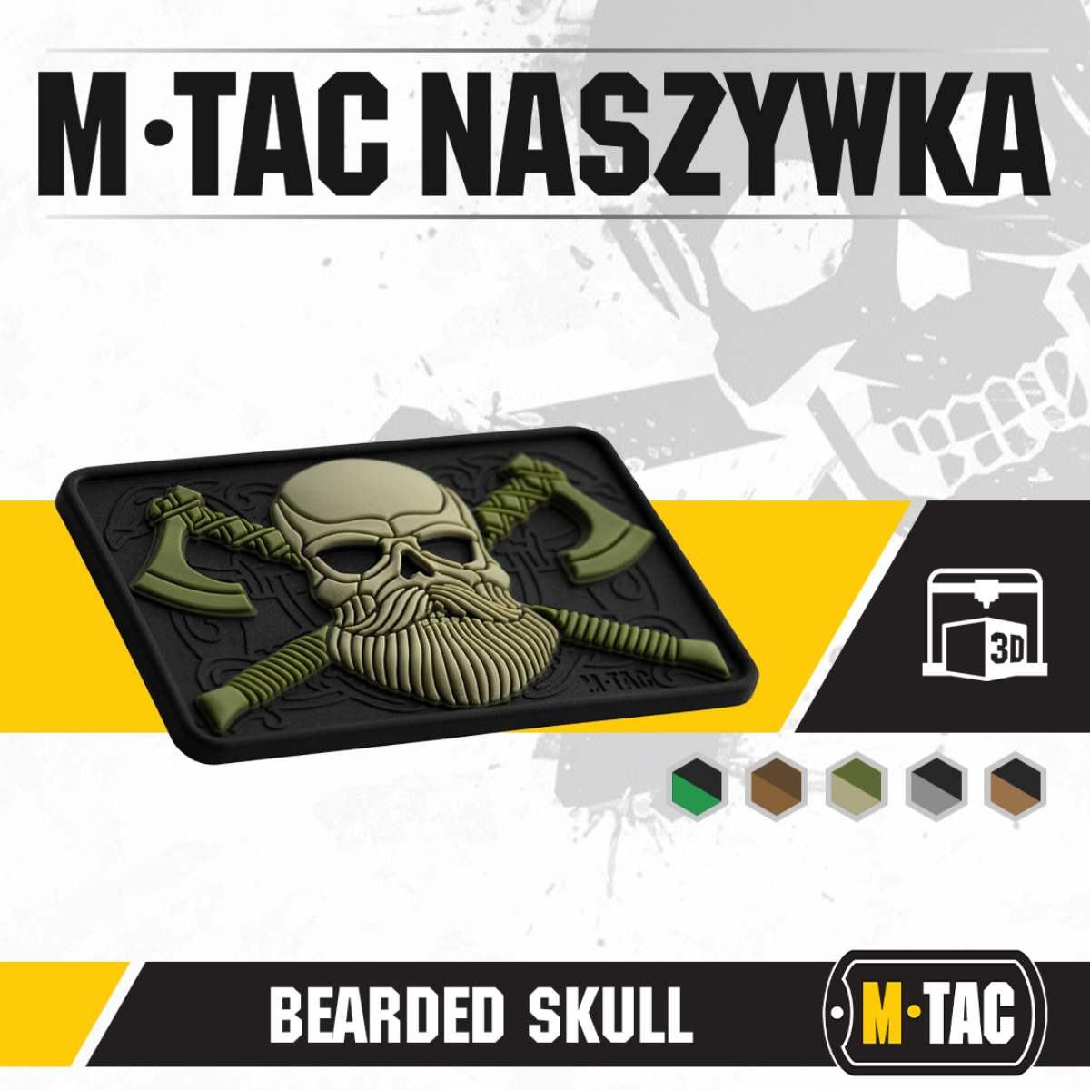 M-Tac Bearded Skull 3D PVC Patch