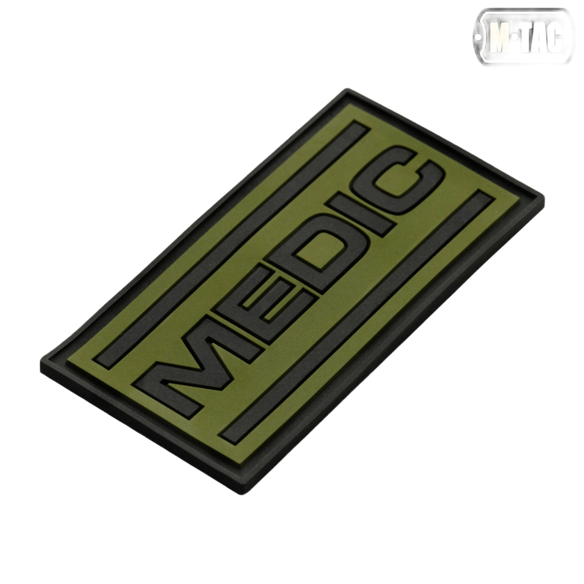 M-Tac Patch Medic PVC 3D taktisk medicinsk patch med synlig 3D-effekt, Velcro bagside til uniformer, rygsække og tasker, 70x35 mm