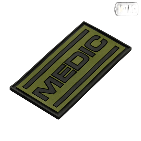 M-Tac Patch Medic PVC 3D taktisk medicinsk patch med synlig 3D-effekt, Velcro bagside til uniformer, rygsække og tasker, 70x35 mm