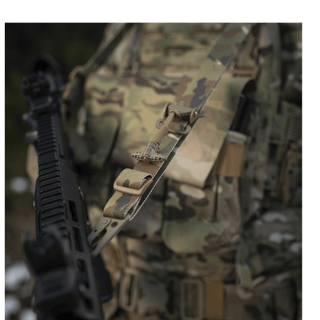 M-Tac Universal Våbenrem i multicam nylon med justerbar længde og robust karabinhage til taktisk våbenhåndtering, galleri position 1