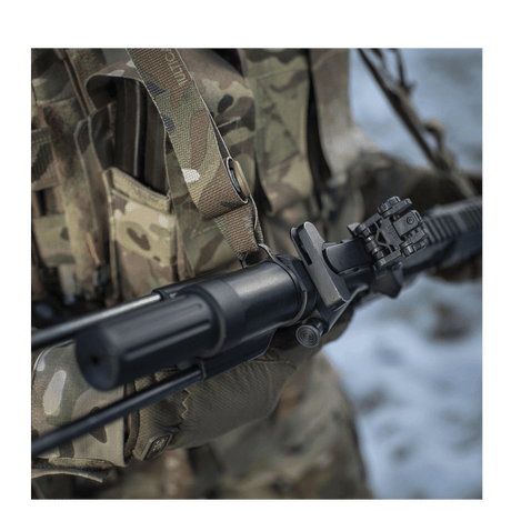 M-Tac Universal Våbenrem i camouflagemønstret nylon med justerbar længde og holdbar karabinhage til sikker våbenhåndtering, galleri position 1