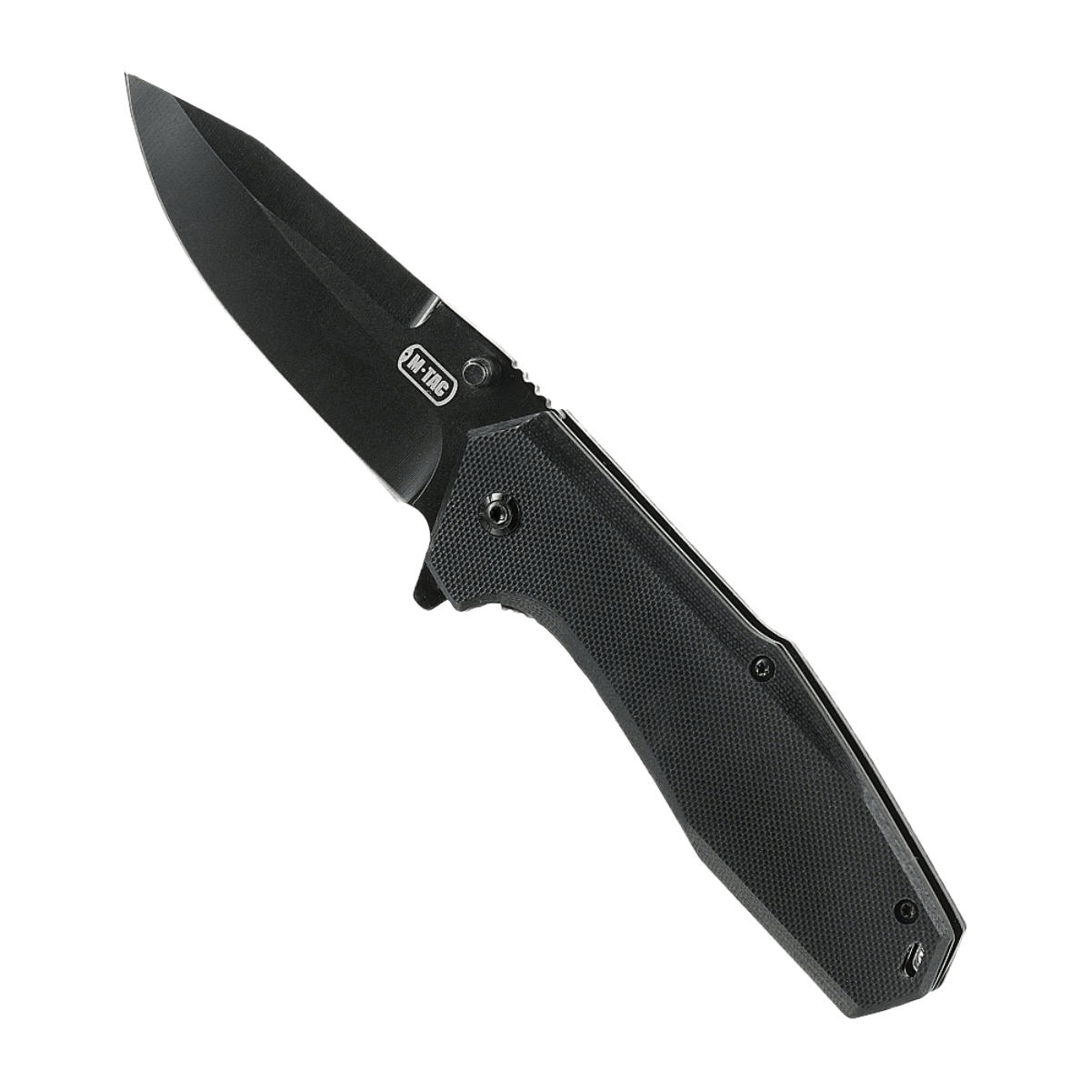 M-Tac Outdoor & Militær foldekniv - Type 5 med sort klinge og skridsikkert håndtag, ideel til EDC-udstyr og taktiske formål.