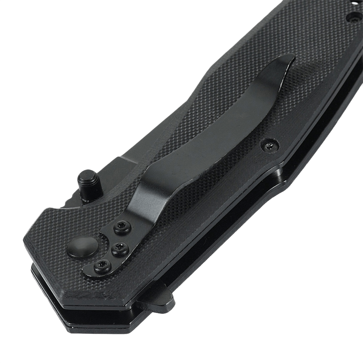 M-Tac Outdoor & Militær foldekniv - Type 5, klappet sammen, med solidt aluminiumshåndtag og skridsikre G10-komposit grebsflader.