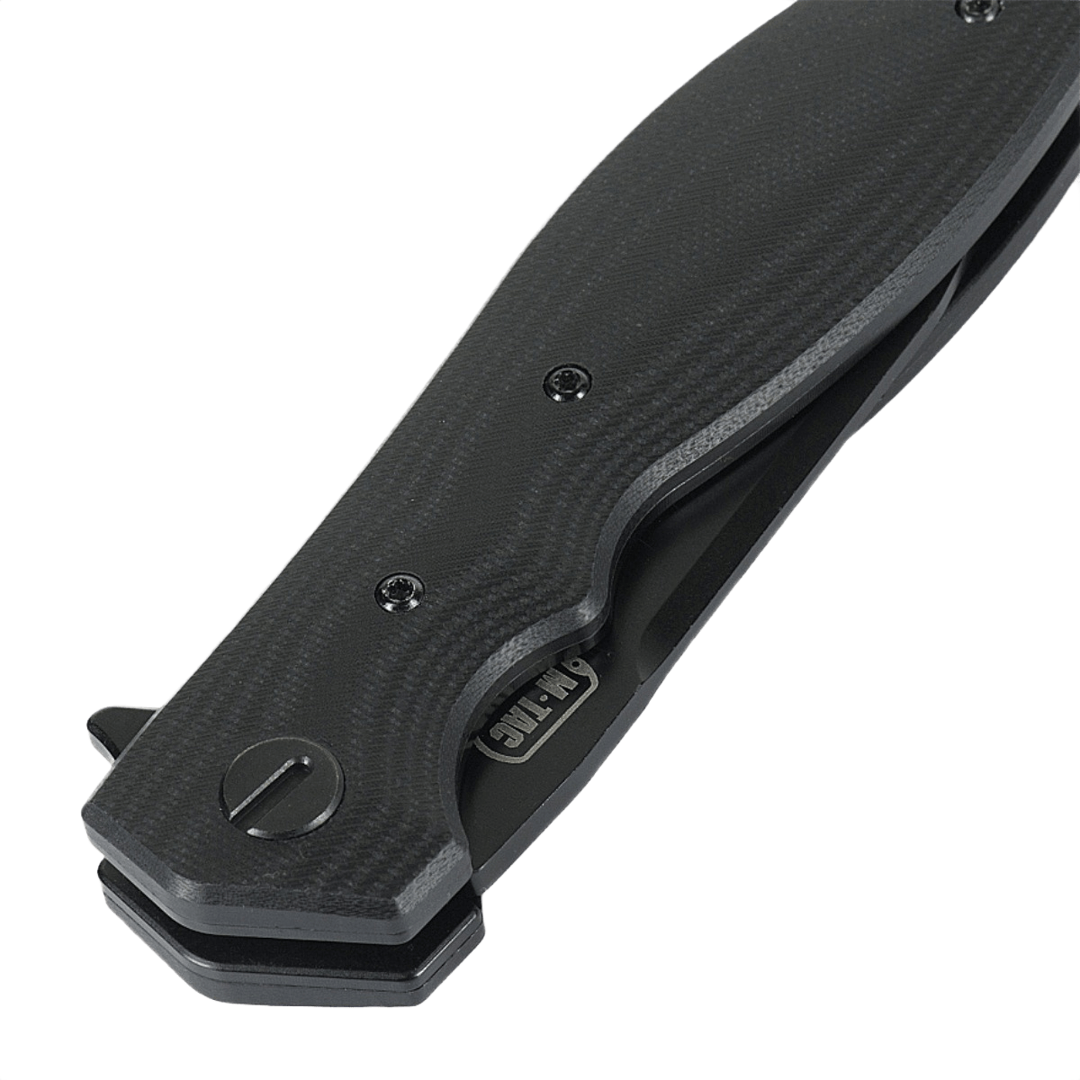 M-Tac Outdoor & Militær foldekniv - Type 6 med sort G10-komposithåndtag, sammenfoldet visning