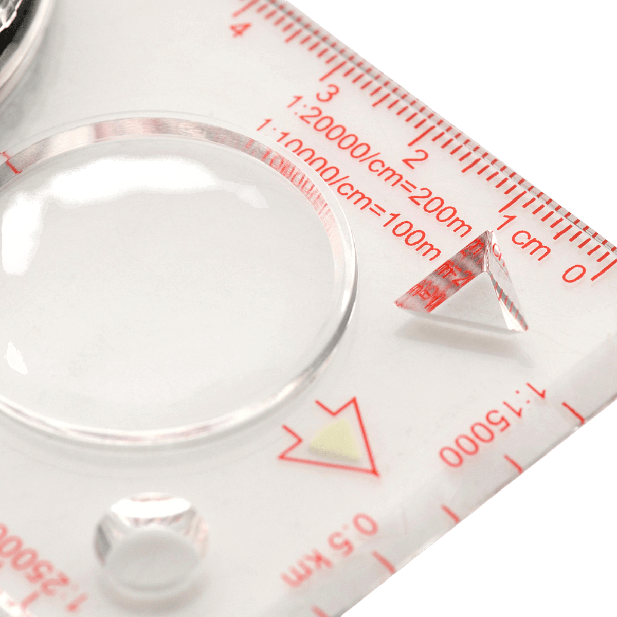 M-Tac Kortkompas med lineal og forstørrelsesglas til kortlæsningspræcision