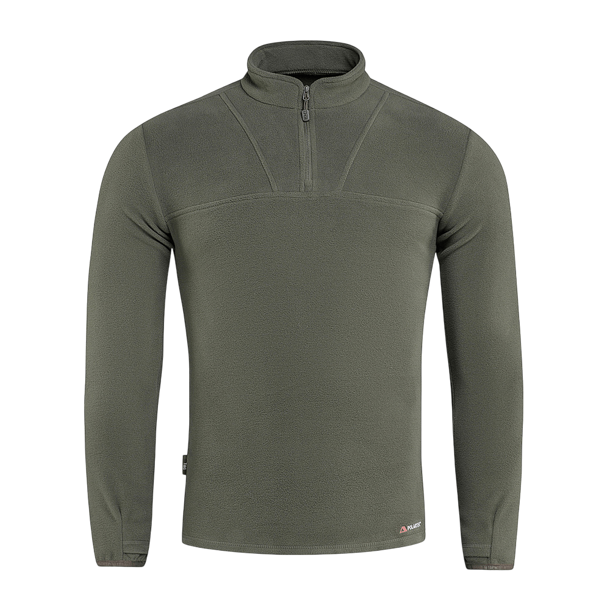 M-Tac Delta Polartec Fleecejakke i olivengrøn, fremstillet af varmt, let Polartec fleece med halv lynlås til kolde dage.