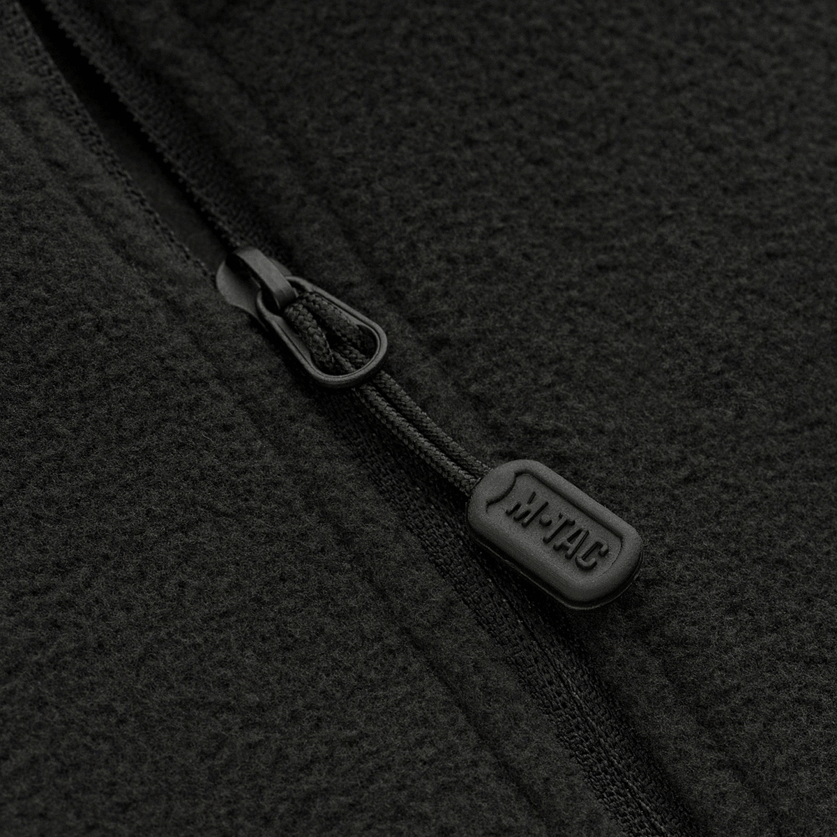 Lynlåsdetalje på M-Tac Delta Polartec Fleecejakke Dame i sort fleece