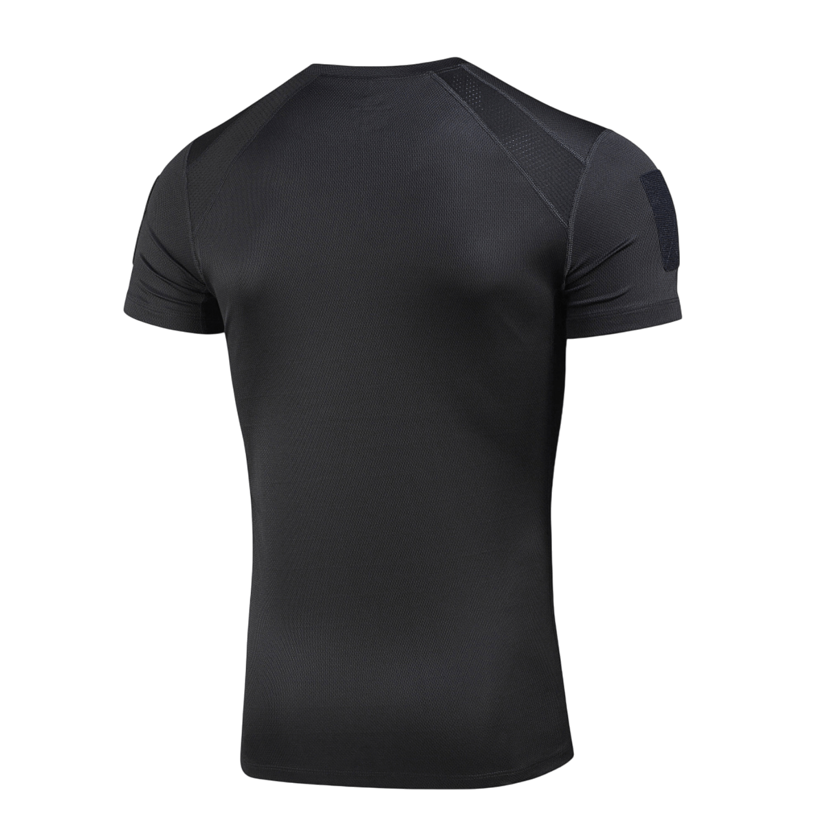 Bagside af sort M-Tac Athletic Tactical Gen.II T-shirt, der fremhæver det åndbare stof og design.