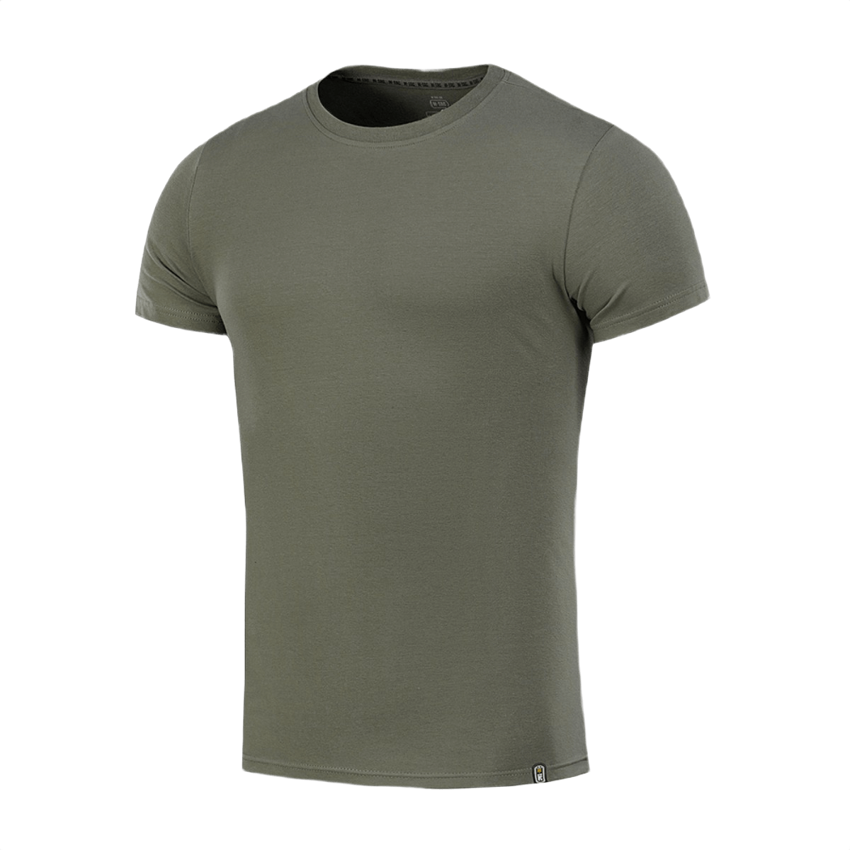 M-Tac T-shirt 93/7 i olivenfarve, perfekt til daglig brug og sport, fremstillet af 93% bomuld og 7% elastan for komfort og holdbarhed.