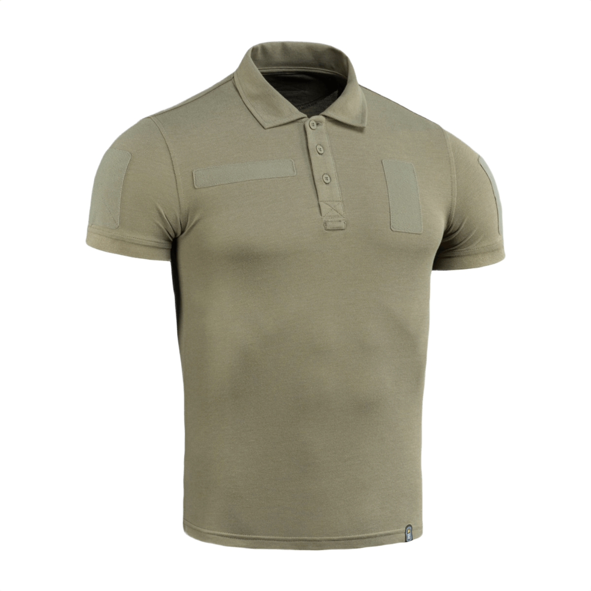 M-Tac Tactical Polo Shirt 65/35 i khaki til uniformer og sikkerhedsarbejde, let og elastisk med velcro-paneler til patches