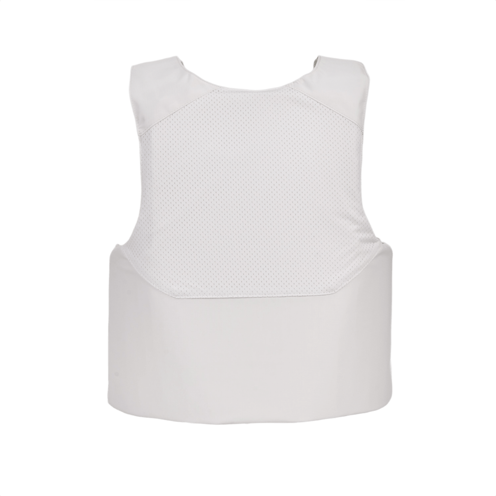 Anorak Niobium® Concealable I Stik & Skudsikker Vest i hvid, kropspanserdesign til diskret beskyttelse mod skydevåben og knive.