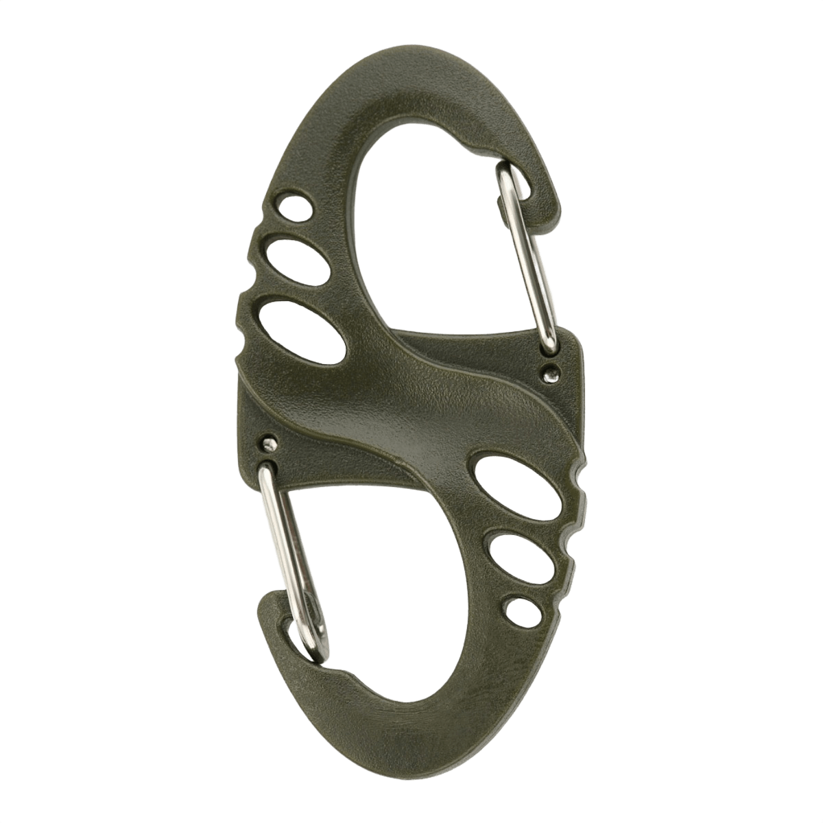 M-Tac Plast S-Krog Karabinhage, lille dobbelsidet karabinhage til nøgler og lommelygter, let og kompakt, plast og stål, 50 mm.