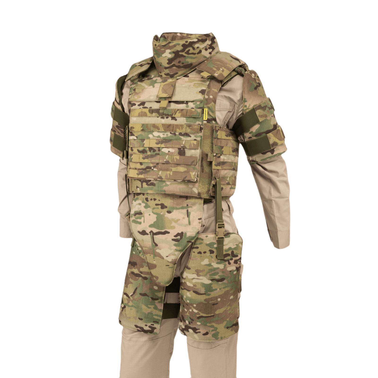 Anorak Chromium® Tactical II – full set MultiCam® soft body armor vest with NIJ 0101.04 STD IIIA protection in camouflage design.