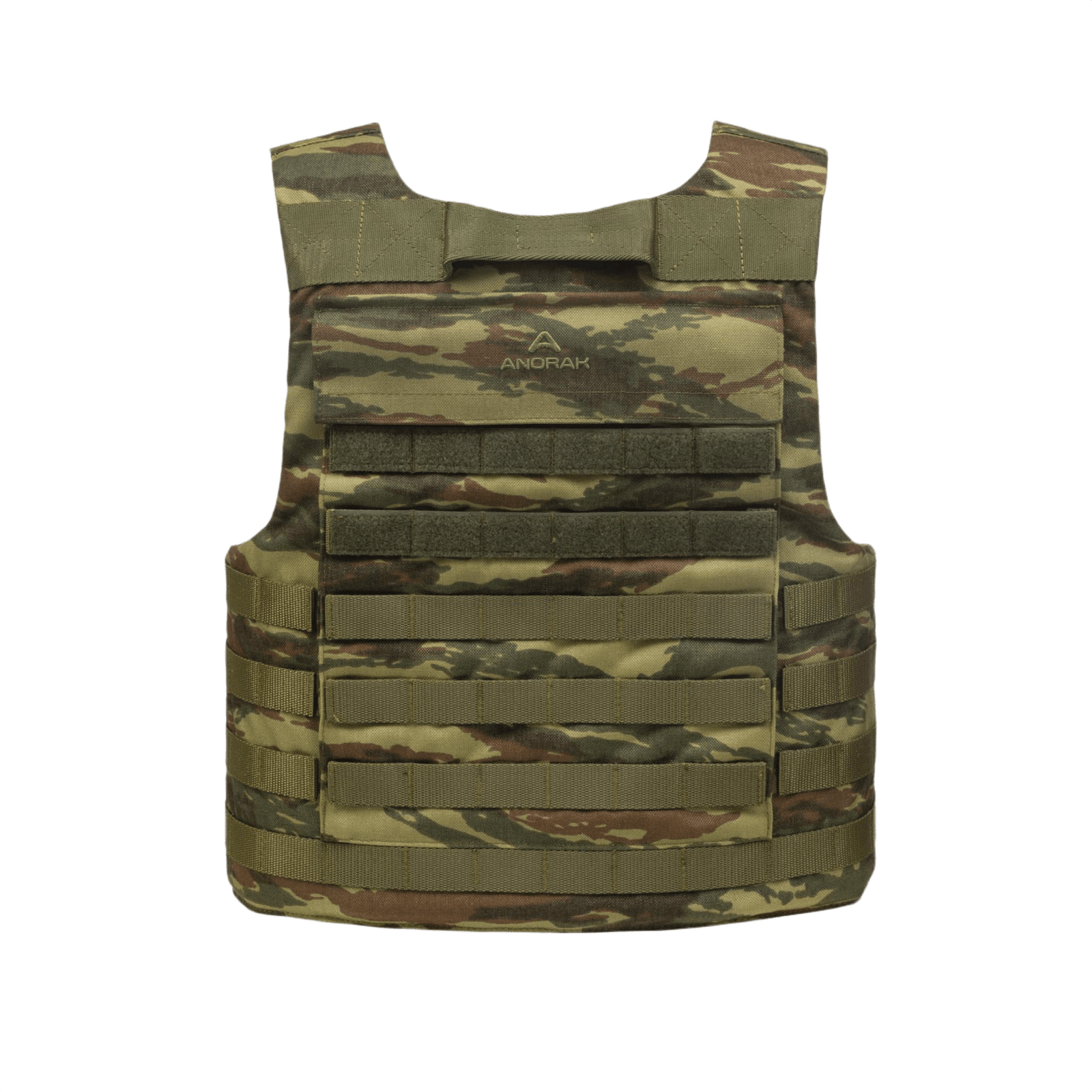Anorak Rhodium® Tactical I Stik & Skudsikker Vest med niveau IIIA-beskyttelse mod knive, i camouflage.