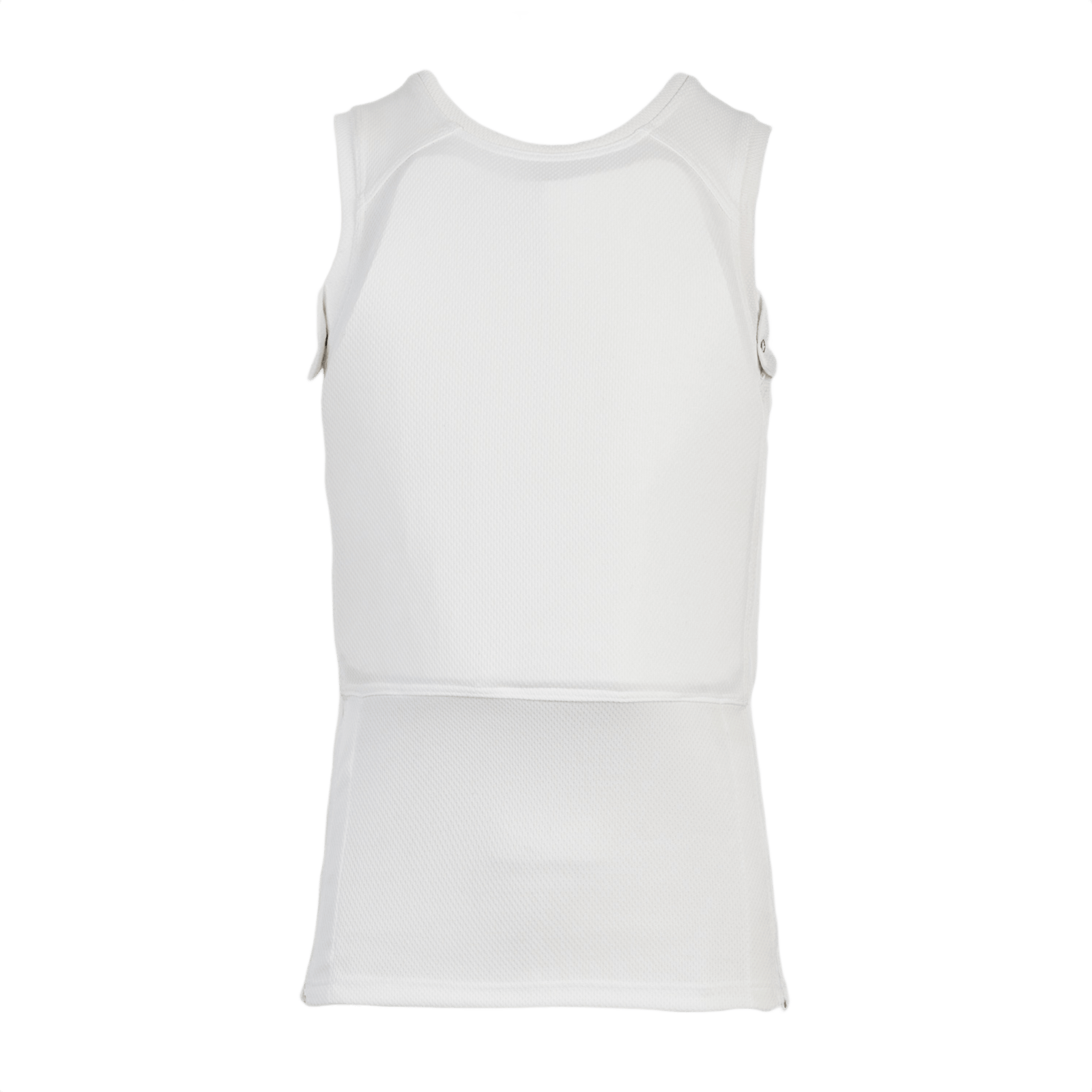 Anorak Undershirt II Cover i hvidt stof, designet til diskret bæring med THERMOCOOL™ og COOLMAX® for optimal temperaturregulering.