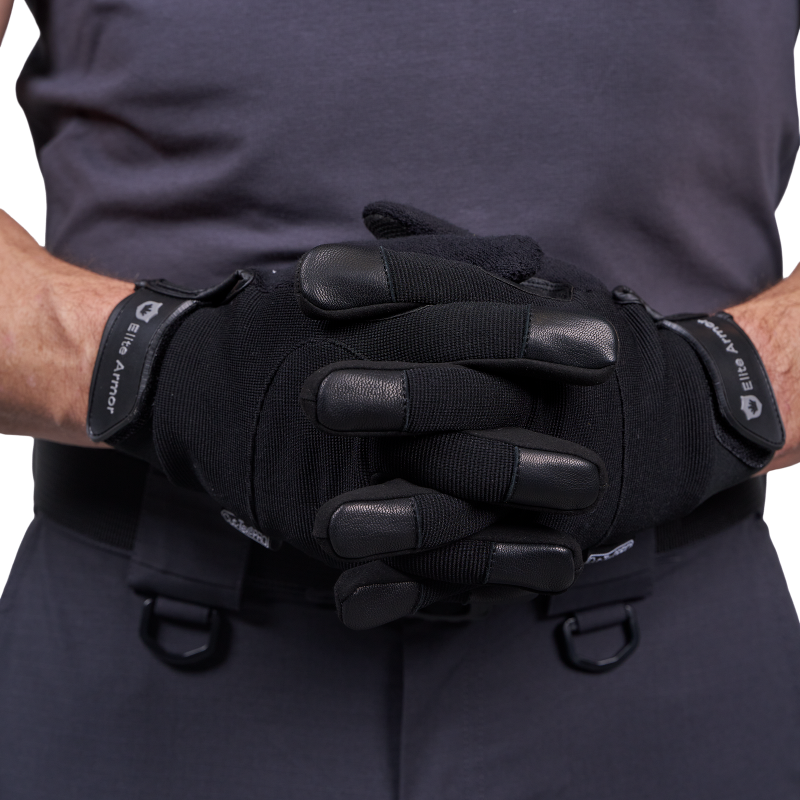 Nærbillede af materialerne på Elite Armor Baseline handsker