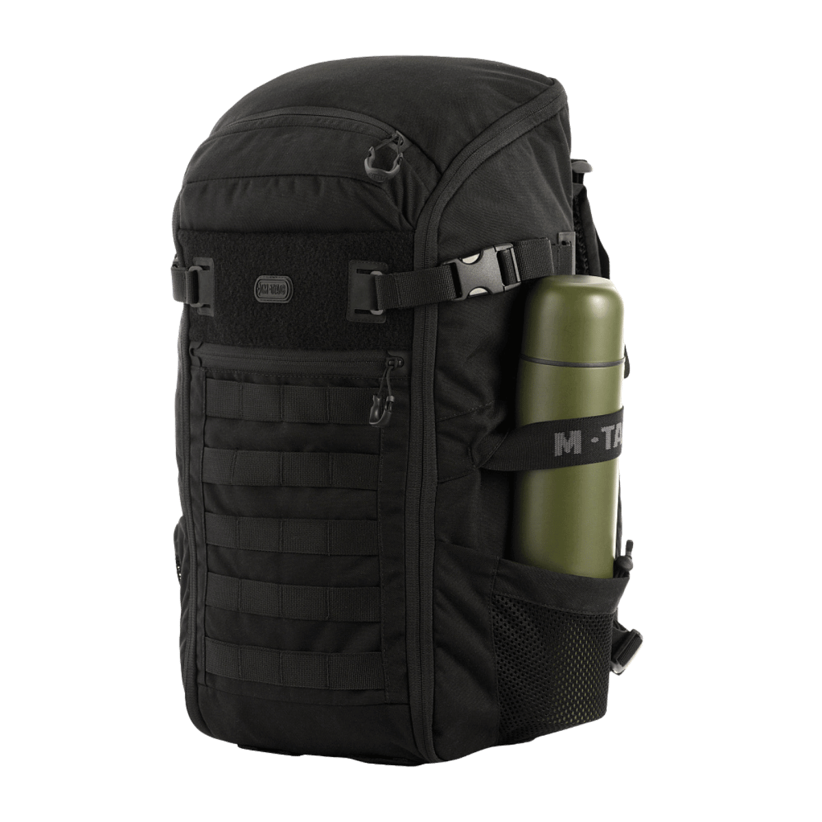 M-Tac Rygsæk Gen. II Elite – Small i sort med sidelommer, MOLLE-paneler og elastiske mesh-lommer. Praktisk rygsæk til nem pakning.