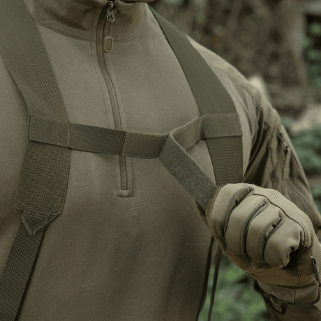 M-Tac Skulderstropper til taktisk bælte Elite i olive drab med tæt MIL-SPEC webbing, justerbar bredde og NIJ-certificering, galleri position 1