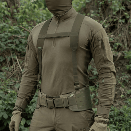 M-Tac Skulderstropper til taktisk bælte Elite i olive drab med tæt MIL-SPEC webbing og justerbar længde, galleri position 1.