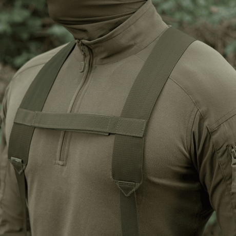 M-Tac Skulderstropper til taktisk bælte Elite i olive drab med tæt MIL-SPEC webbing og justerbar længde, galleri position 1.