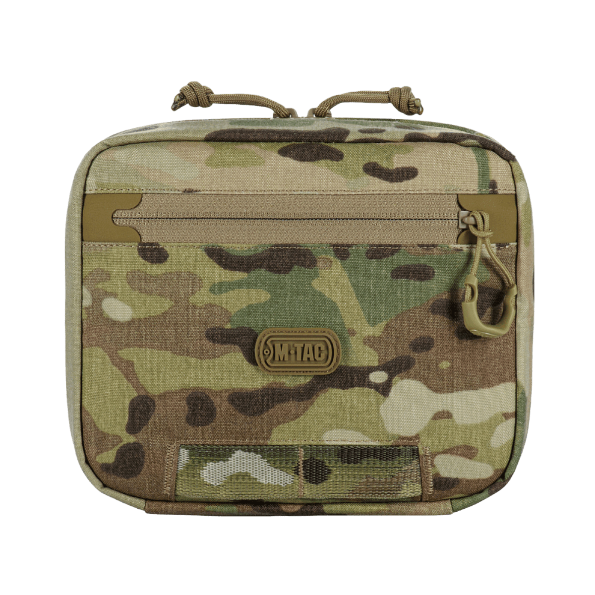 M-Tac organizer pouch Elite i camouflage design med taktisk holder til førstehjælp og EDC-udstyr, kompatibel med M.O.L.L.E.-system.