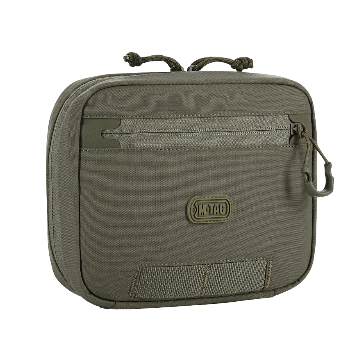 M-Tac organizer pouch Elite, universel taktisk taske til EDC-udstyr med MOLLE-system og 90 graders åbning for nem adgang.