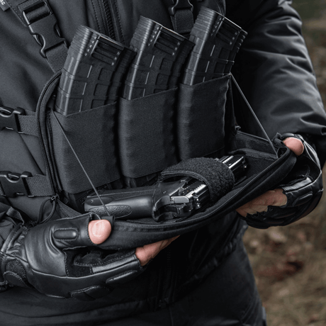 M-Tac Chest Rig Elite brysttaske i Cordura 500 med elastiske magasinhylstre, H-sele, Velcro og NIJ-certificering, galleri position 1.