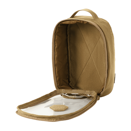 M-Tac Utility Organizer Transparent Elite Small Gen. II i tan med transparent låg, slidstærkt materiale og NIJ-certificering, galleri position 1