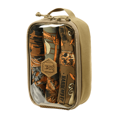 M-Tac Utility Organizer Transparent Elite Small Gen. II i tan med gennemsigtigt låg, slidstærkt materiale og NIJ-certificering, galleri position 1