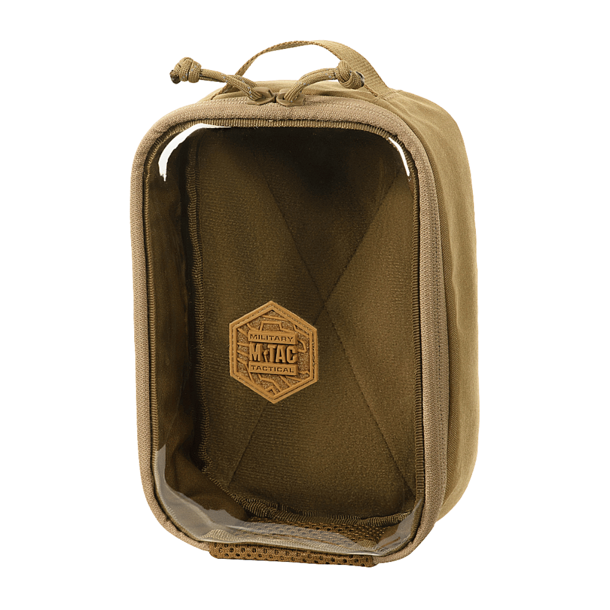 M-Tac Utility Organizer Transparent Elite Small Gen. II i holdbart Cordura 500D materiale, velegnet til EDC og medicinsk opbevaring.