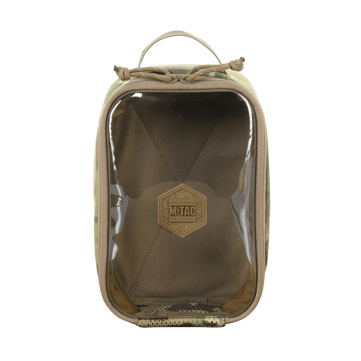 M-Tac Utility Organizer Transparent Elite Small Gen. II i slidstærkt Cordura til EDC og værktøj, 22x14 cm, gennemsigtigt PVC frontpanel