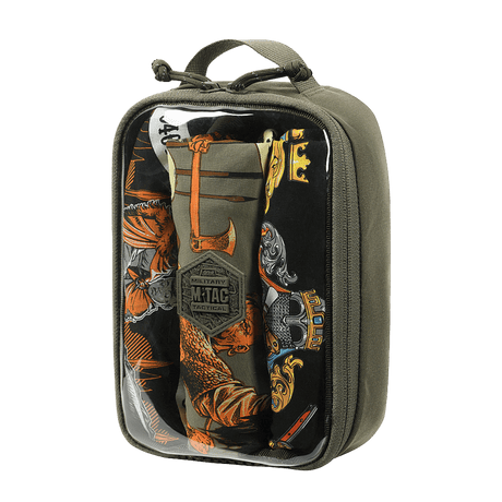 M-Tac Utility Organizer Transparent Elite Small Gen. II i olivengrøn med gennemsigtigt frontpanel og NIJ-certificering, galleri position 1