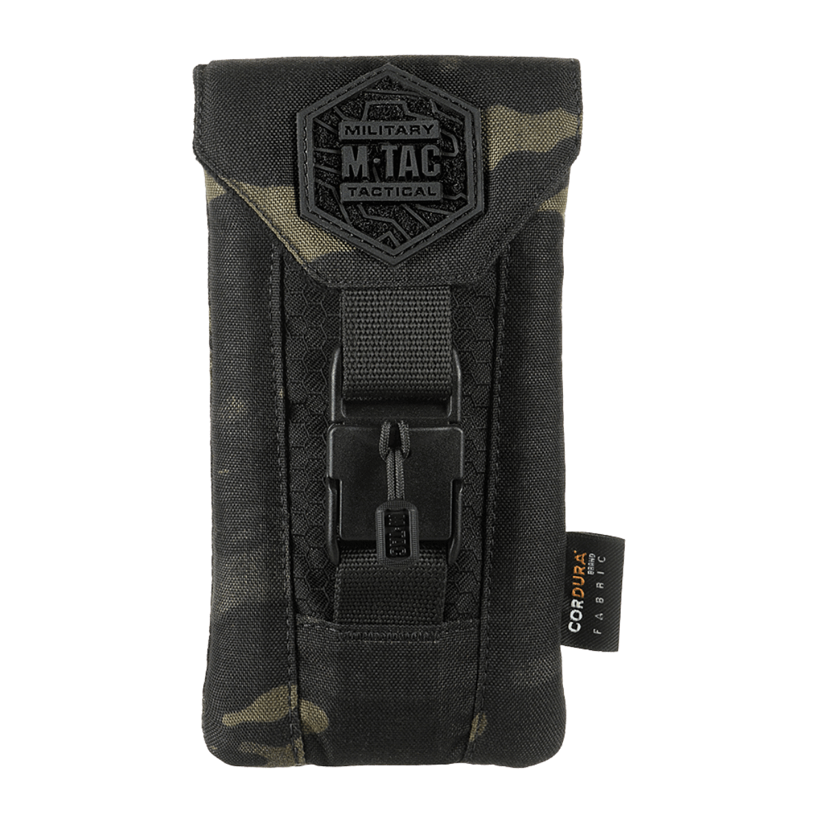 M-Tac Smartphone Taske Elite Medium Hex i sort CORDURA HEX 1000D med moderne design og holdbarhed til telefoner op til 5,8 tommer.