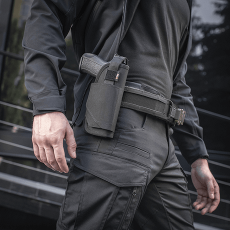 M-Tac Universal Taktisk Hylster Elite Højre monteret på bælte, passer til Glock 17, justerbar strop og Velcro-lås, MOLLE interface