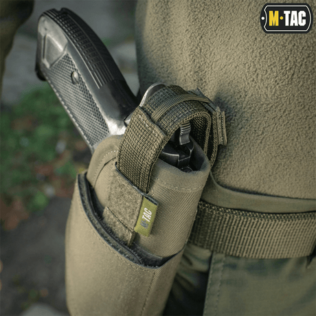 M-Tac Universal Taktisk Hylster Elite Højre, justerbart Cordura 500D, laser cut, passer til Glock 17, med MOLLE-interface.