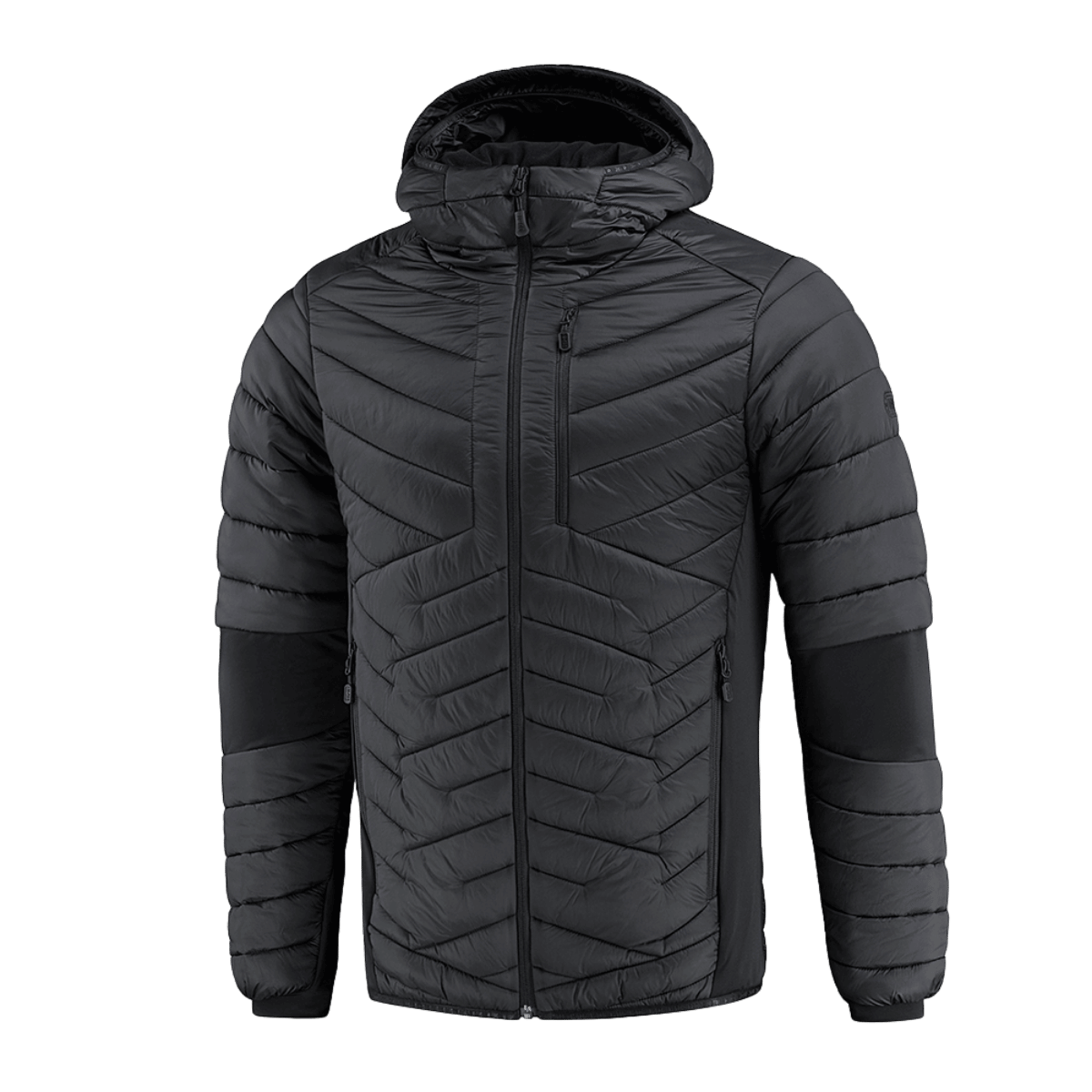 M-Tac Space Armor Jakke Gen.II i sort med hætte, let og varm konstruktion med østrigsk G-Loft fyld og åndbart nylon.